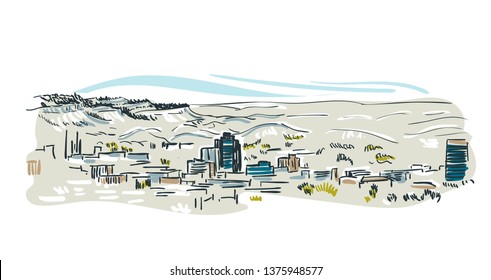 Billings Montana usa America vector sketch city illustration line art 