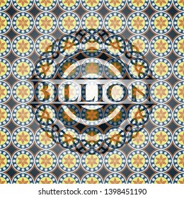 Billion arabesque style emblem. arabic decoration.