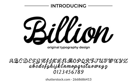 Billion - Fonte de Script Elegante para Design Manuscrito Suave e Tipografia Criativa
