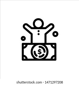 Billionaire, Man, Millionaire, Person, Rich  Blue and Red Download and Buy Now web Widget Card Template. Vector Icon Template background