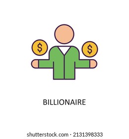 Billionaire Vector Filled Outline Icon Design Illustration. Fintech Symbol On White Background EPS 10 File