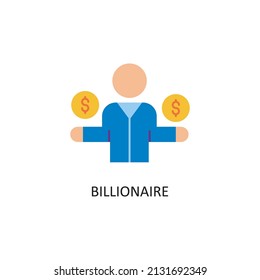 Billionaire Vector Flat Icon Design Illustration. Fintech Symbol On White Background EPS 10 File