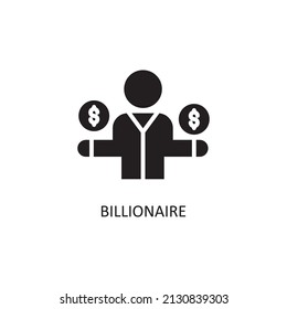 Billionaire Vector Solid Icon Design Illustration. Fintech Symbol On White Background EPS 10 File