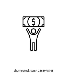 billionare icon vector outline design. isolated on white background