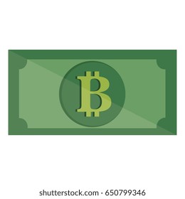 bills with bitcoin symbol
