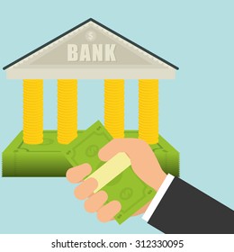 Bills and coins digital design, vector illustration 10 eps graphic