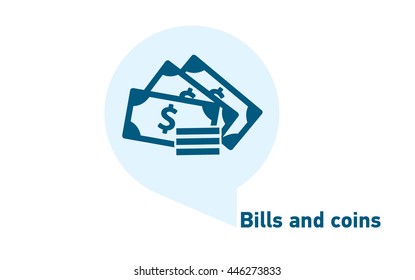 Bills and coins icon