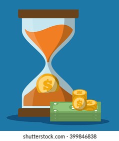 bills and coins icon design, vector illustration