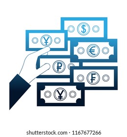 bills crypto money business icons