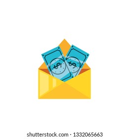 bills dollar money in envelope mail