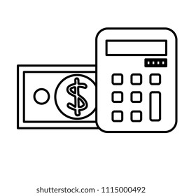 bills dollars with calculator
