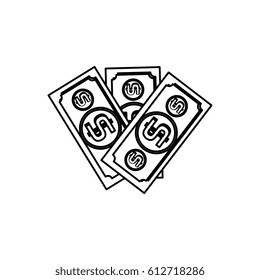 bills dollars isolated icon