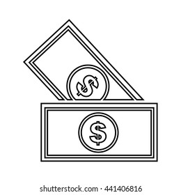 bills dollars isolated icon design