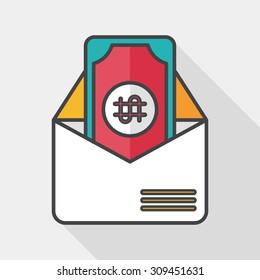 bills flat icon with long shadow, eps10