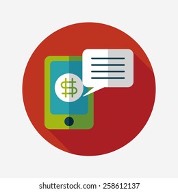 bills flat icon with long shadow,eps10