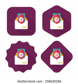 bills flat icon with long shadow,eps10
