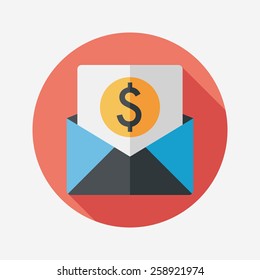 bills flat icon with long shadow,eps10