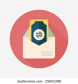 bills flat icon with long shadow,eps10