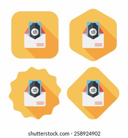 bills flat icon with long shadow,eps10