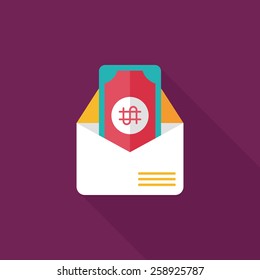 bills flat icon with long shadow,eps10