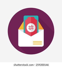 bills flat icon with long shadow,eps10