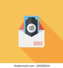 bills flat icon with long shadow,eps10
