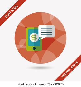 bills flat icon with long shadow,eps10