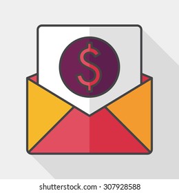 bills flat icon with long shadow,eps10