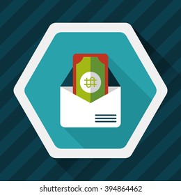 bills flat icon with long shadow,eps10