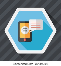 bills flat icon with long shadow,eps10