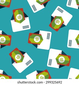 bills flat icon,eps10 seamless pattern background