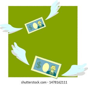 bills flying away because of payment or tax