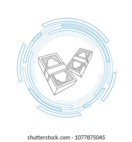 bills flying through the digital space. vector illustration design over white background.