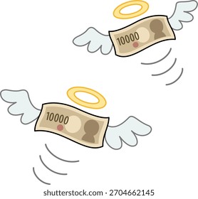 Los billetes volando por el cielo