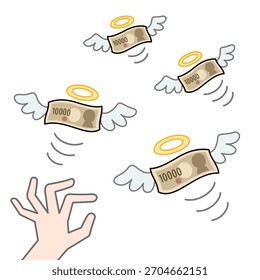 Los billetes volando por el cielo