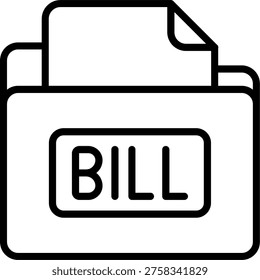 Bills Folder Vector Icon Design Symbol