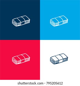 Bills four color material and minimal icon logo set in red and blue