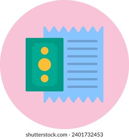 Bills free Vector Icon Flat Circle Style