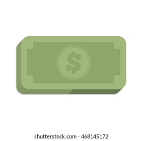 bills green money financial icon. Isolated and flat illustration