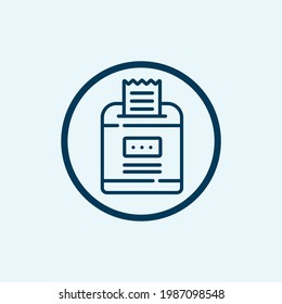 Icono de facturas aisladas en el fondo blanco del comercio electrónico y la recogida de pagos. Icono de la lista de moda y símbolo moderno de las Letras para logotipo, web, app, 