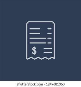 Bills icon. Bills linear design concept from Payment collection. Simple element vector illustration on dark blue background.