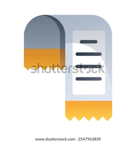 Bills icon, note with letter isolated on a transparent background. Minimalist vector illustration.