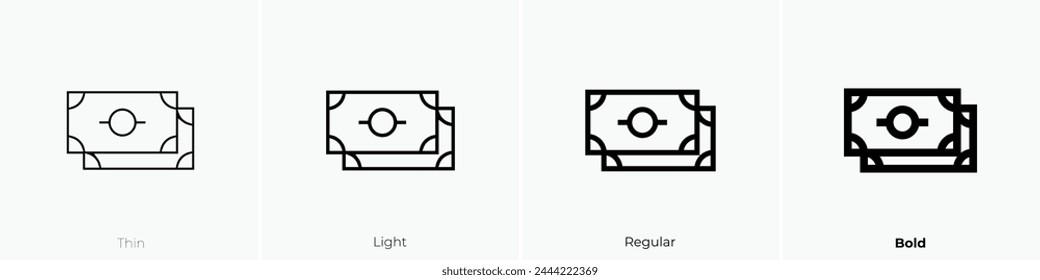 bills icon. Thin, Light Regular And Bold style design isolated on white background