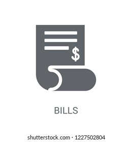 Bills icon. Trendy Bills logo concept on white background from e-commerce and payment collection. Suitable for use on web apps, mobile apps and print media.