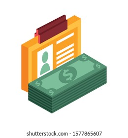 bills money bank note icon vector illustration design