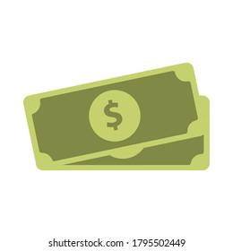 bills money dollars flat style icon vector illustration design