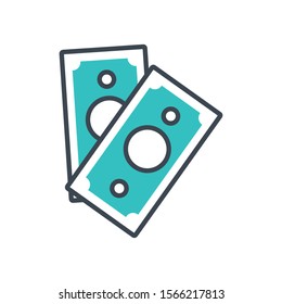 bills money dollars isolated icon vector illustration design