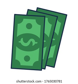 bills money dollars isolated icon vector illustration design