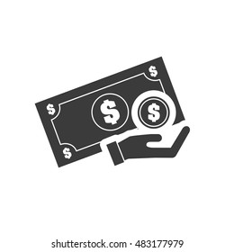 bills money with finace icon vector illustration design