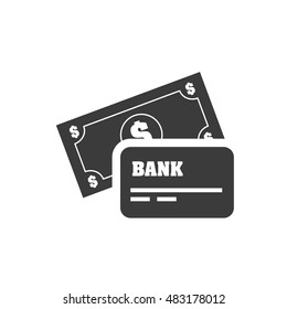bills money with finace icon vector illustration design